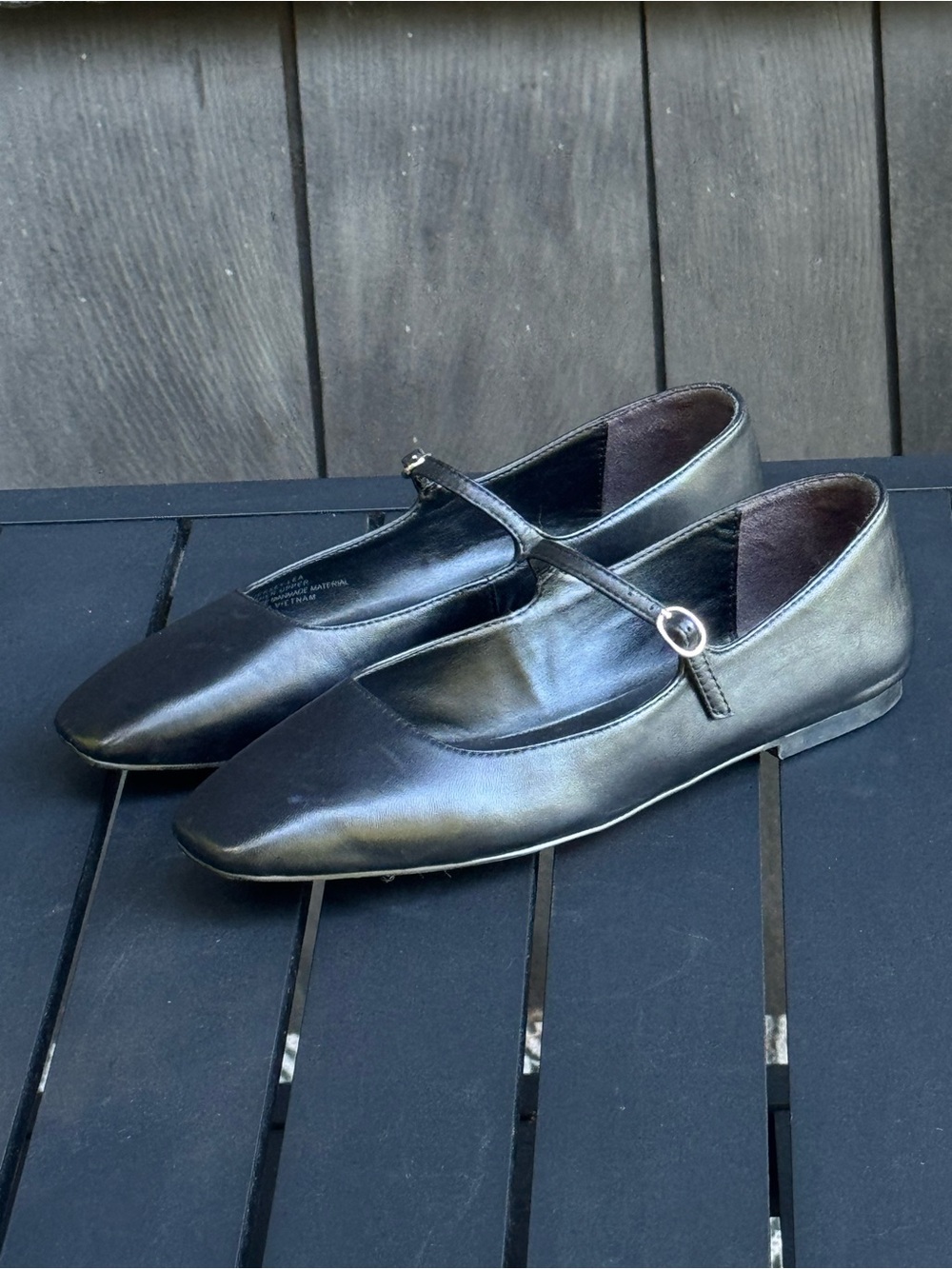 Classic Black Mary Jane Leather Ballet Flats